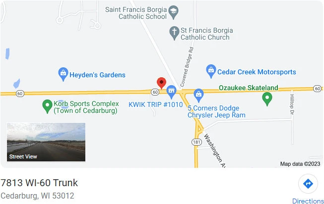 Screenshot of Dirty Feet's Google Map location